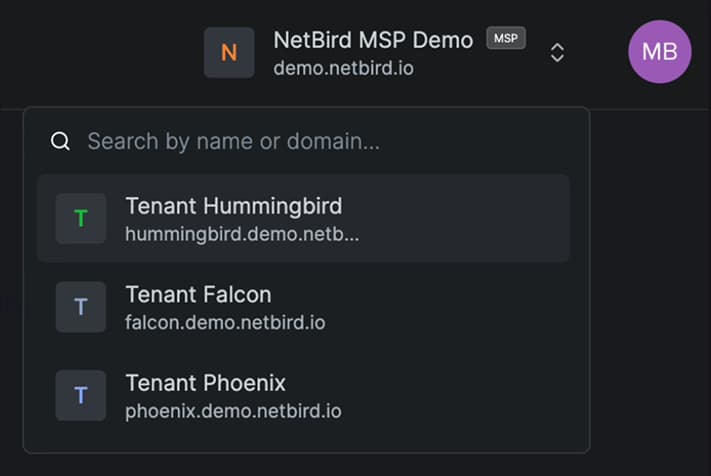 NetBird MSP Tenants