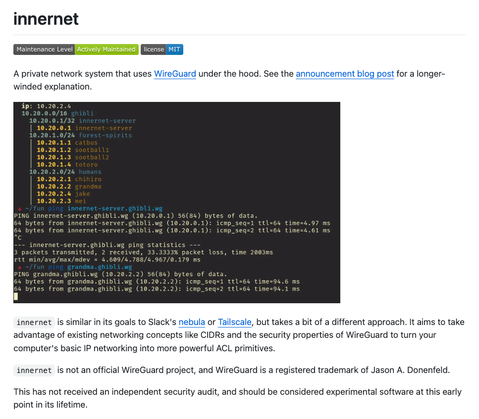 Innernet Website