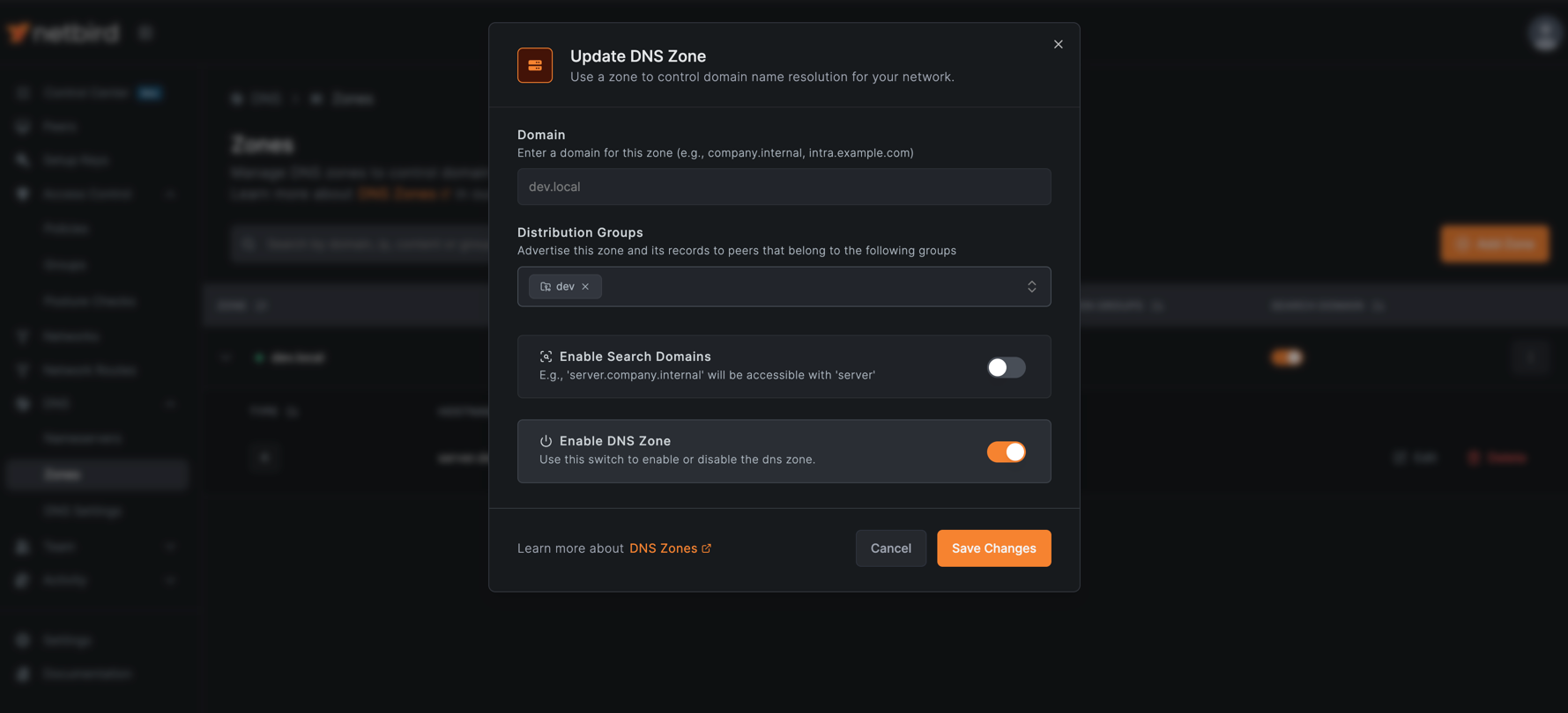 Update DNS Zones