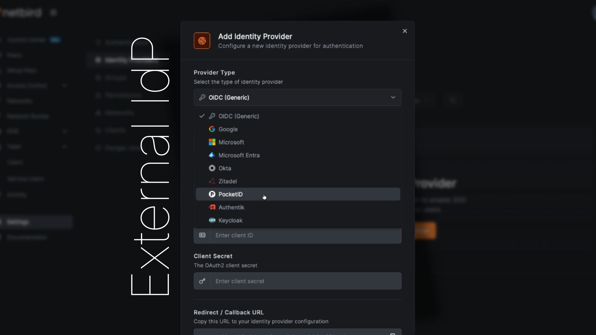 External IdP in NetBird