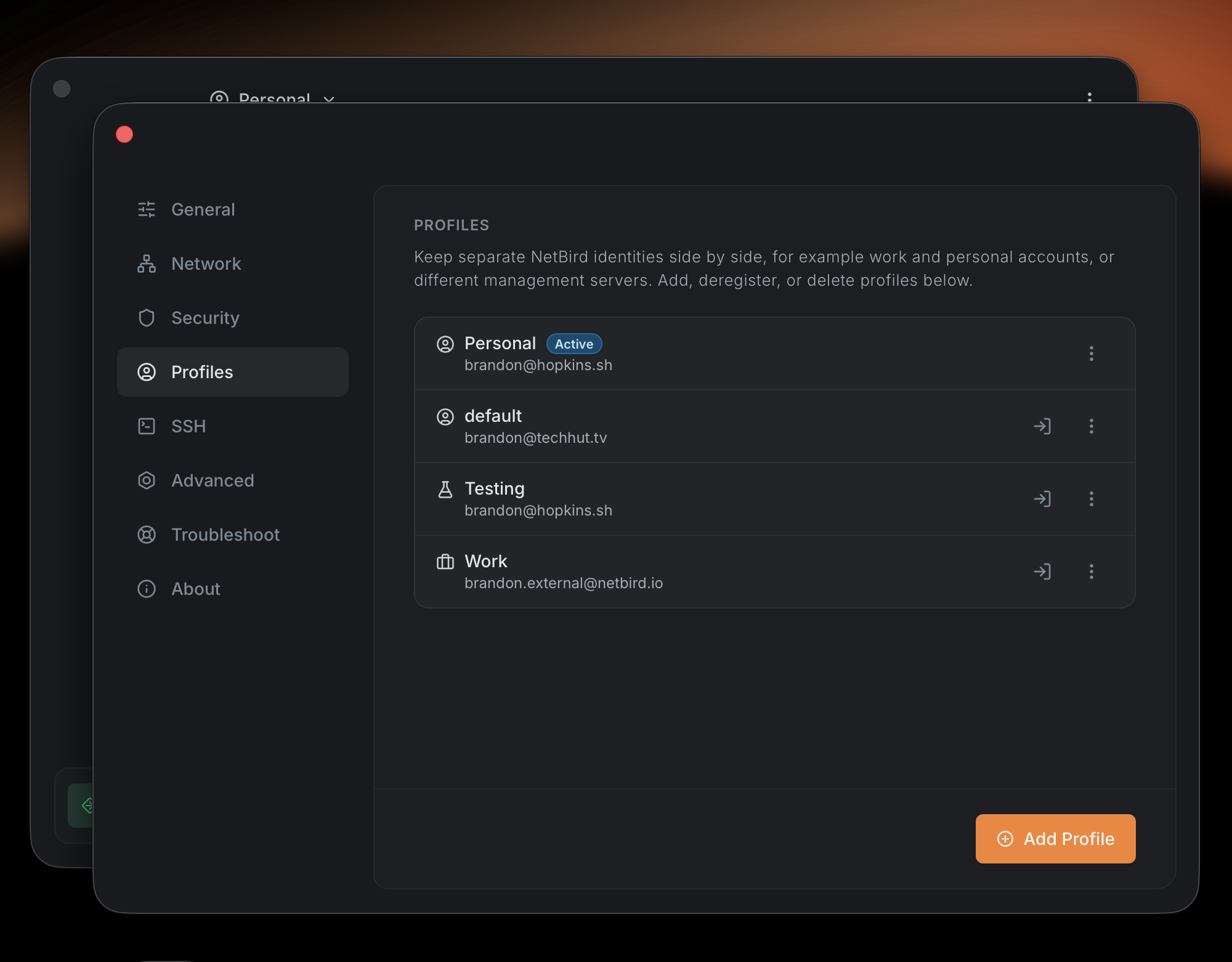 Editing and renaming a profile in the new desktop app
