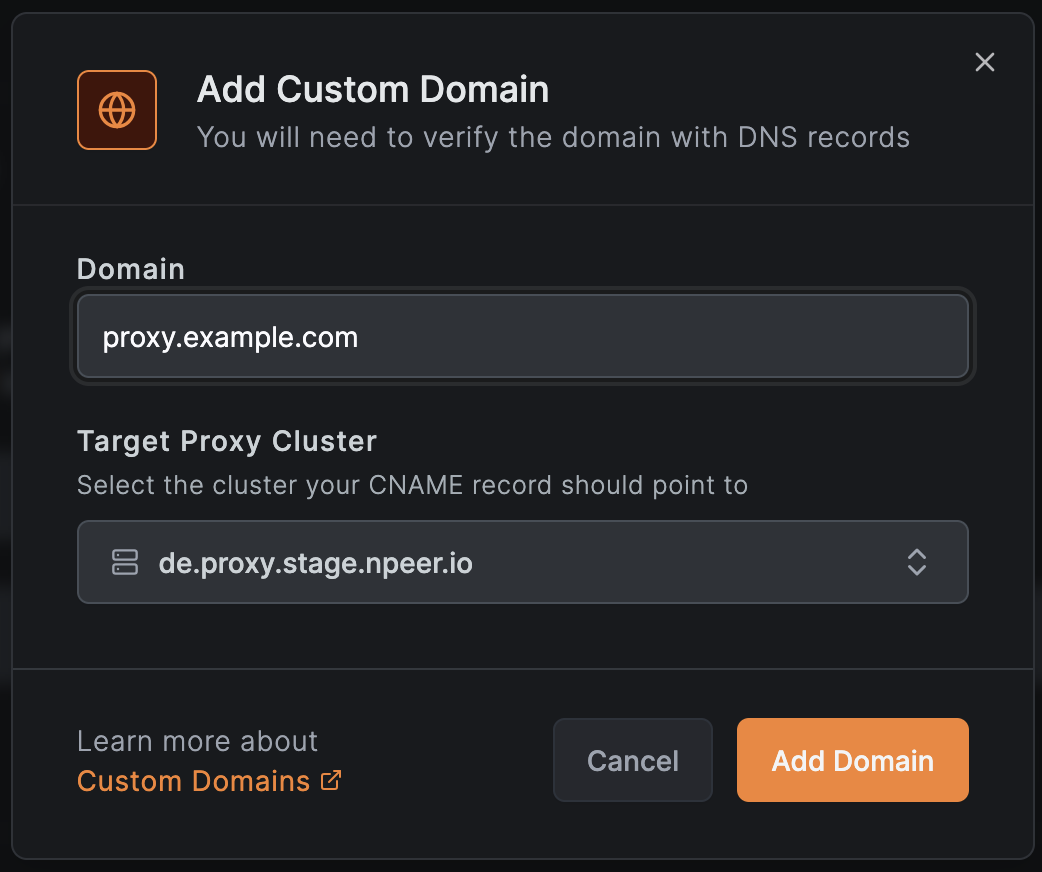 Add a custom domain