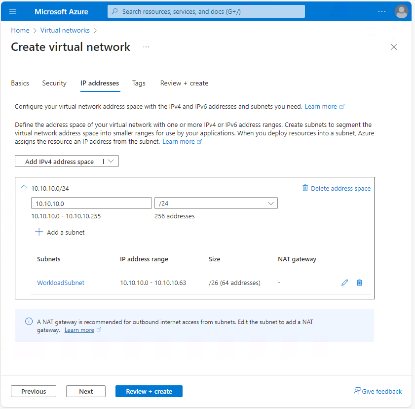 Virtual network IP addressing