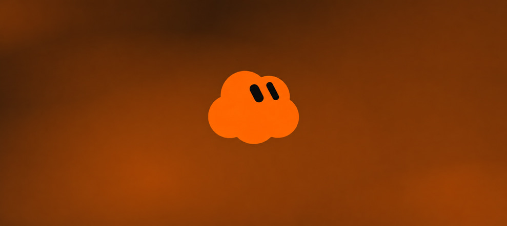 An orange Grok Bot character on a warm orange background. Open the NetBird Admin bot template.