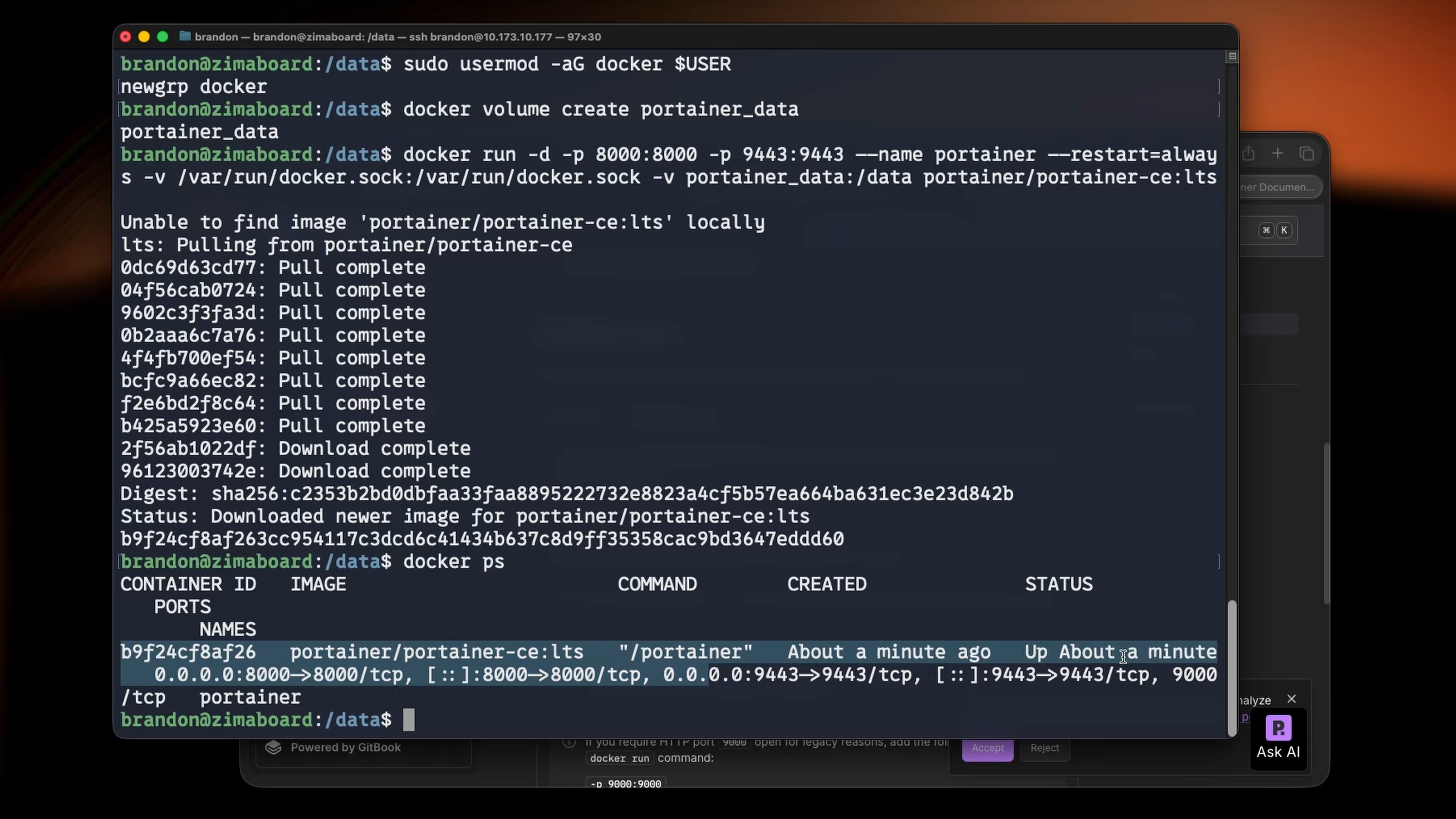 Portainer Docker PS