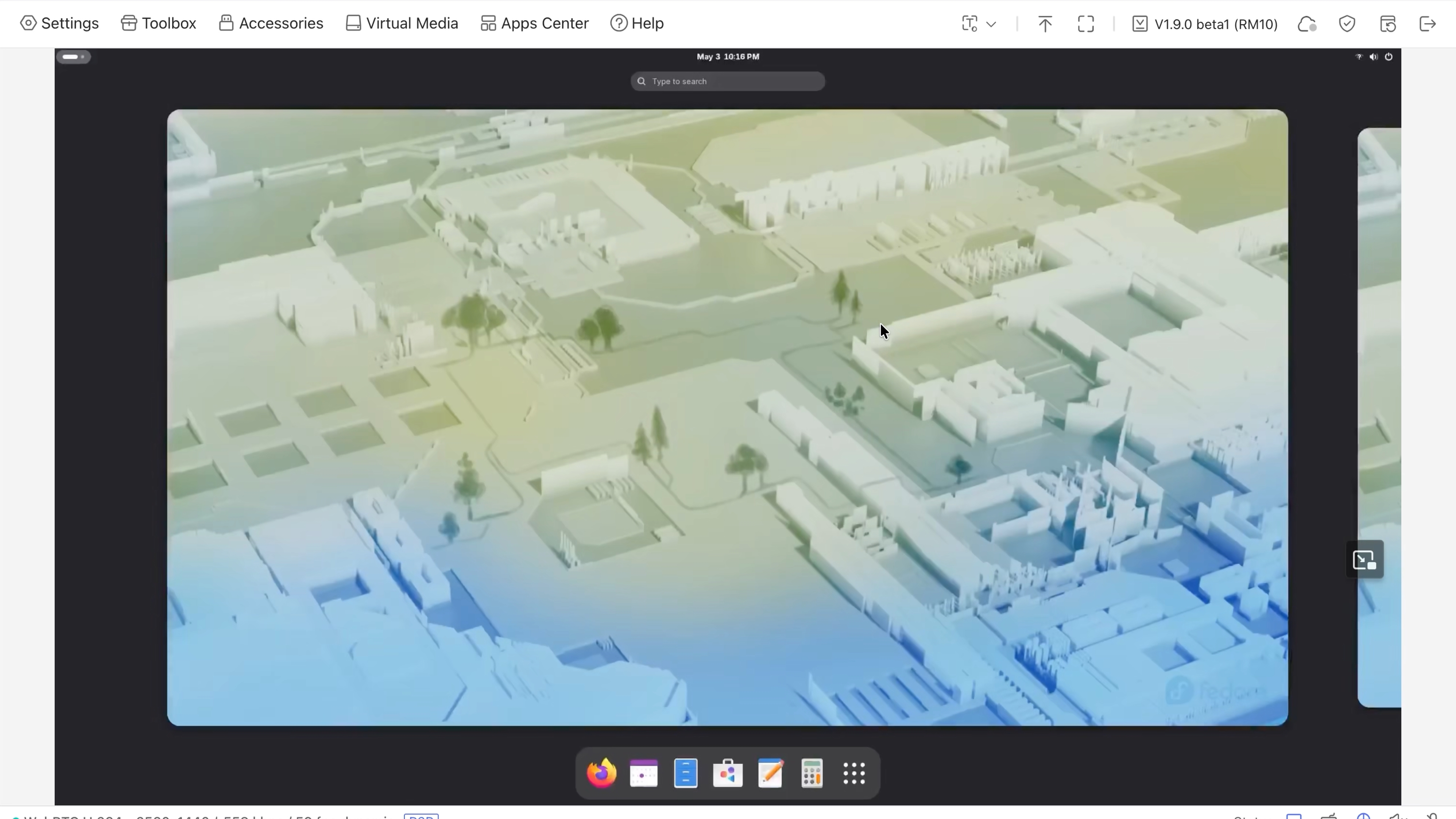 Comet Pro KVM web UI with a remote desktop session active