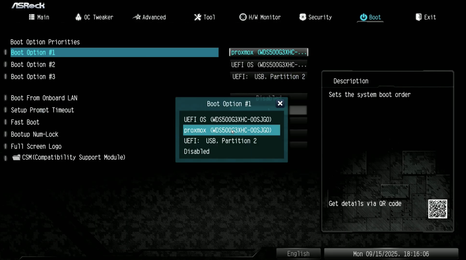 Proxmox USB Boot