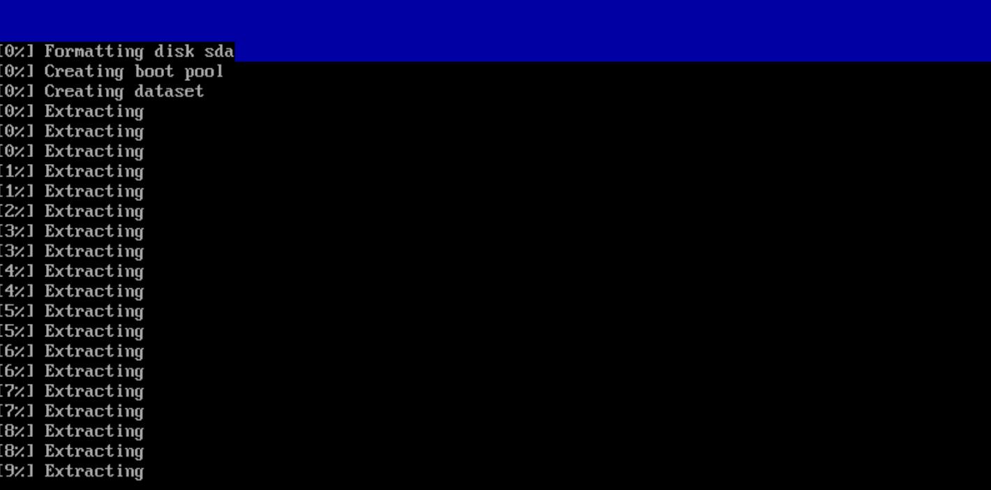 Install progress output