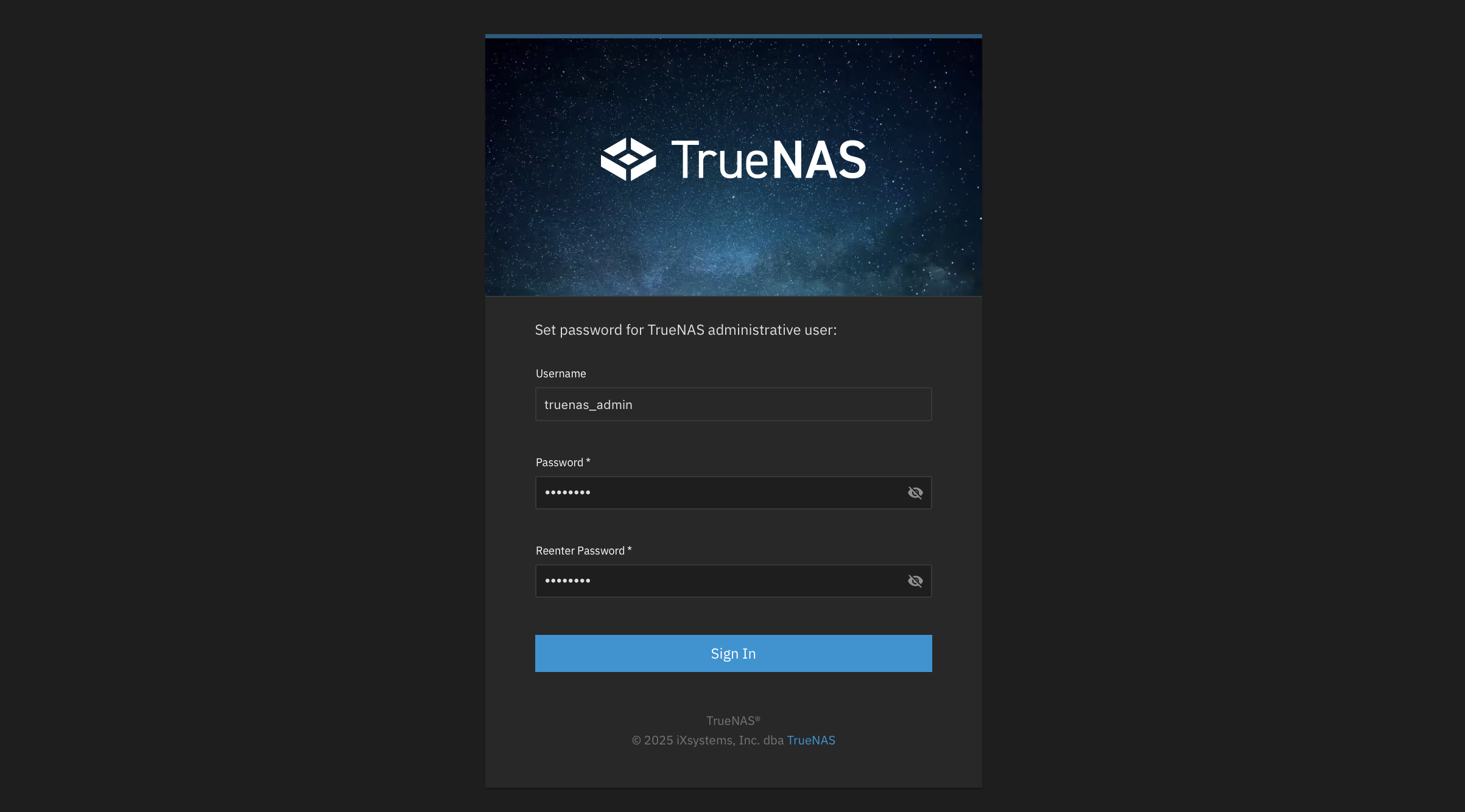 Create admin password