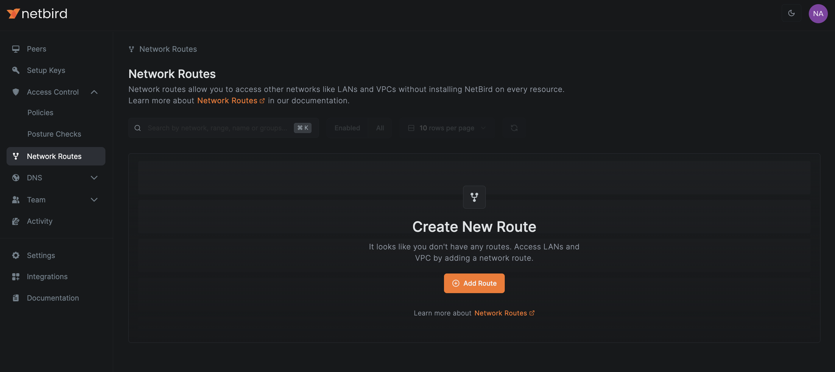 Network routes